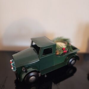 Green Vintage-Style Metal Truck Christmas Decor - 13" L x x 6" W x 6" H